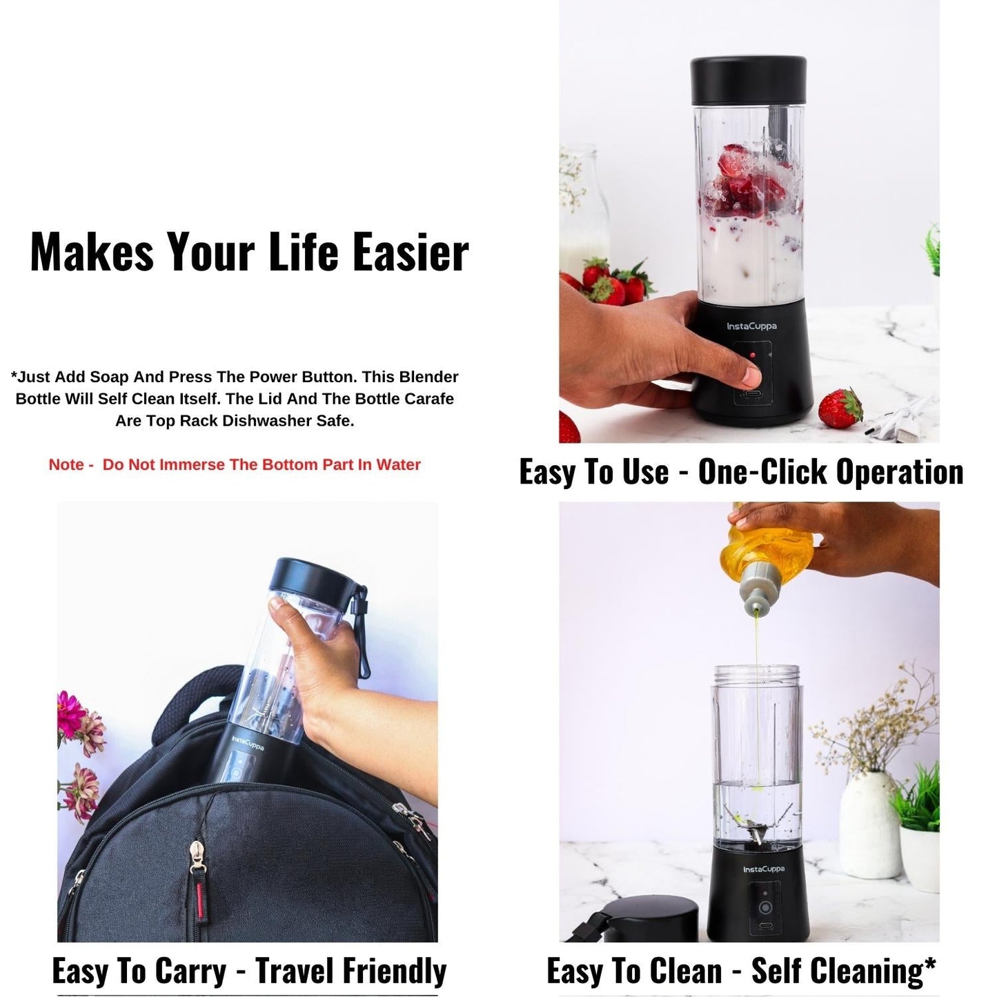 InstaCuppa Portable Blender (FREE 1 YEAR WARRANTY INCLUDED)